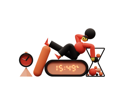Image of person relaxing on clock