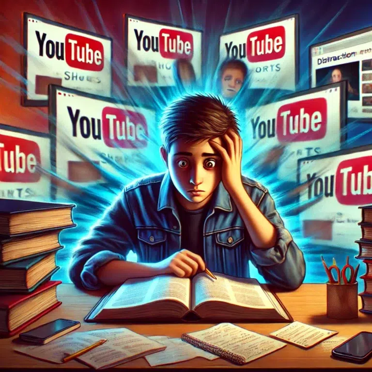 Impact of youtube shorts on students and kids